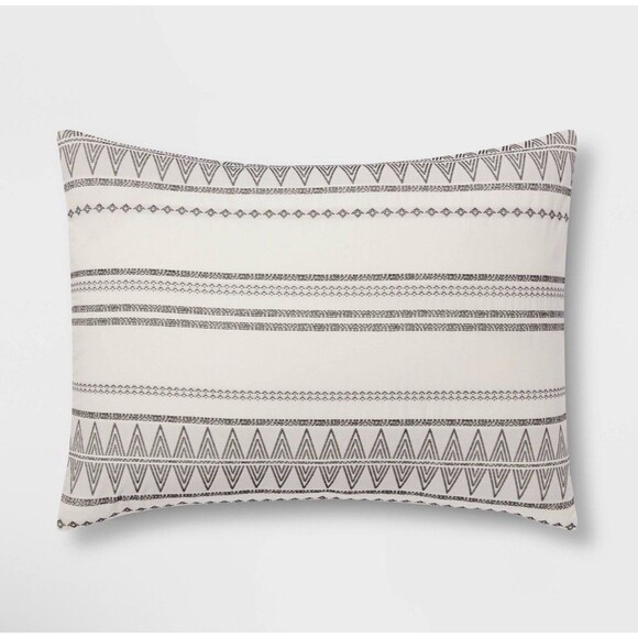 Full/Queen Tatiana Global Woven Stripe Cotton Comforter Set 5pc Cream NEW - Picture 4 of 8